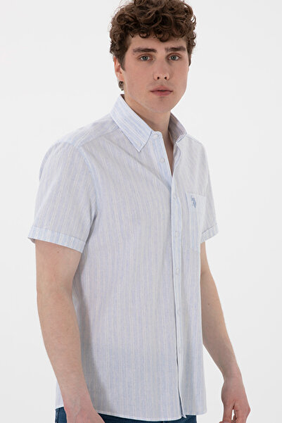 U.S. Polo Assn. Erkek Açık Mavi Kısa Kollu Gömlek 50300197-VR003