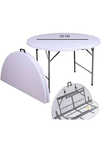 ABAREEK Round plastic folding table 150 x 75 cm
