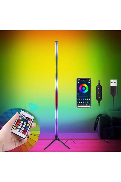 COOYA مصباح أرضي RGB، مزاج عصري، تحكم عن بُعد وتطبيق، وضع DIY الإبداعي، تركيب سهل