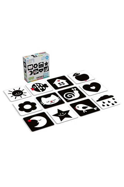 Kuki Flash Baby Contrast Cards, Black and white cards, KuKiKuk Efko, 12 pieces, 24 images +0 months