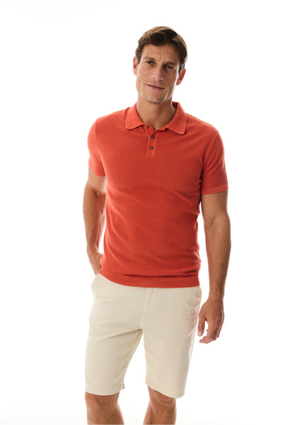 Mudo Polo Collar Short Sleeve Knitwear Sweater