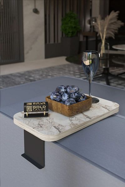 GOLDFALEZ Adjustable Side Table Efes Collection | Modern C-Shaped Sofa Table | Multi-purpose Laptop Desk