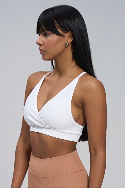 YEXECH V-Neck Back Low-Cut Push-Up Supported Verve Sports Bra