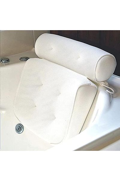 COOYA Bath Pillow, Bathtub Pillow with Anti-Slip Suction Cups, 4D Mesh Soft Spa Bath Tub