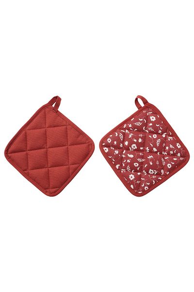 IKEA INAMARIA Pot holder, patterned/red, 19 x 19 cm