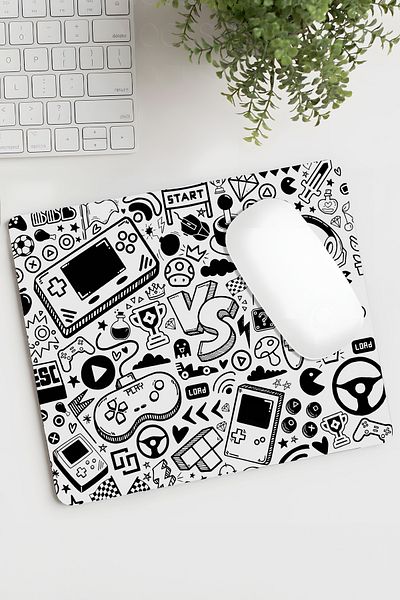 House Gorgeous لوحة ماوس مطبوعة مقاس 18 × 22 سم مع تصميم Gamer Gamepad