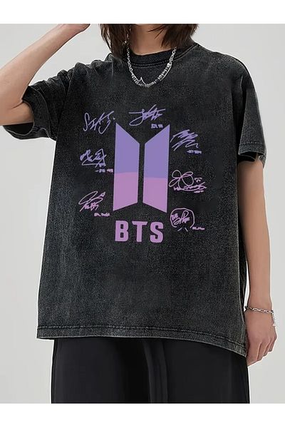 Touz Moda تي شيرت مطبوع للجنسين مقاس كبير من BTS