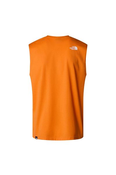 THE NORTH FACE Men's Simple Dome Tank T-Shirt Nf0A87R36Hi1 Orange-M
