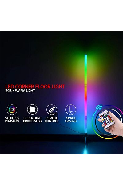 COOYA مصباح أرضي RGB، مزاج عصري، تحكم عن بُعد وتطبيق، وضع DIY الإبداعي، تركيب سهل