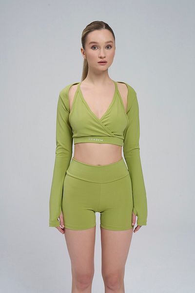 YEXECH V-Neck Back Low-Cut Push-Up Supported Verve Sports Bra
