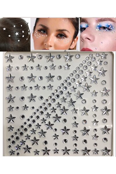 NEW HİLL Yüz Vücut Tırnak Ve Saç Için Kendinden Yapışkanlı Incili Sticker-150...