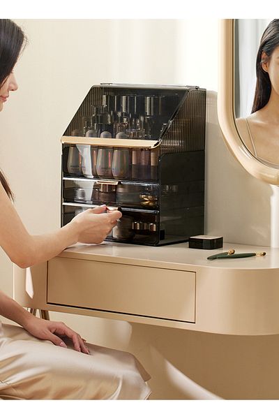 ETG Clear Cover Dustproof Two layers Storage Box,Makeup Brush Holder