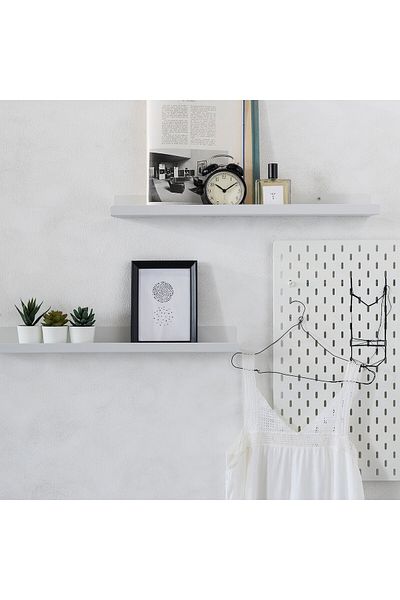 IKEA MALMB CK Display Shelf White 60x12 cm Steel Wall Ledge