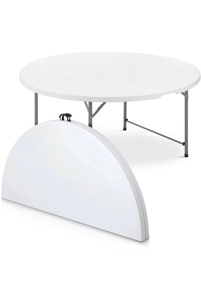 ABAREEK Round plastic folding table 150 x 75 cm
