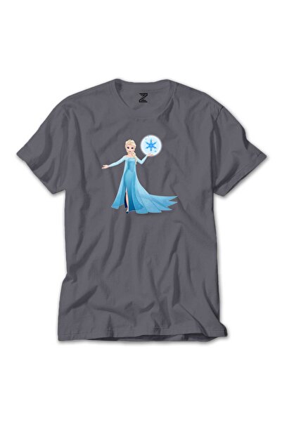 CrowsGate Tricou Gri Frozen Elsa Silhouette