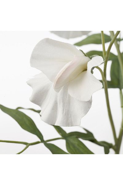 IKEA SMYCKA Artificial Sweet Pea Flower, White, 60 cm Lifelike & Adjustable Stem