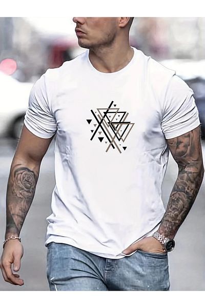 PENTHİLUS Men's Summer Casual Cotton T-Shirt - Solid Color, Round Neck, Short Sleeves