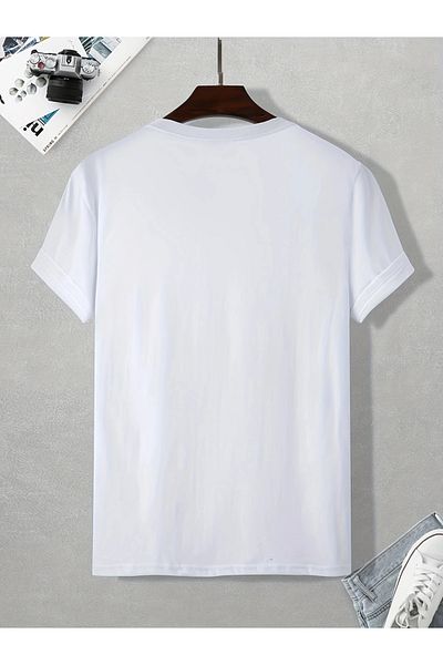 PENTHİLUS Men's Summer Casual Cotton T-Shirt - Solid Color, Round Neck, Short Sleeves