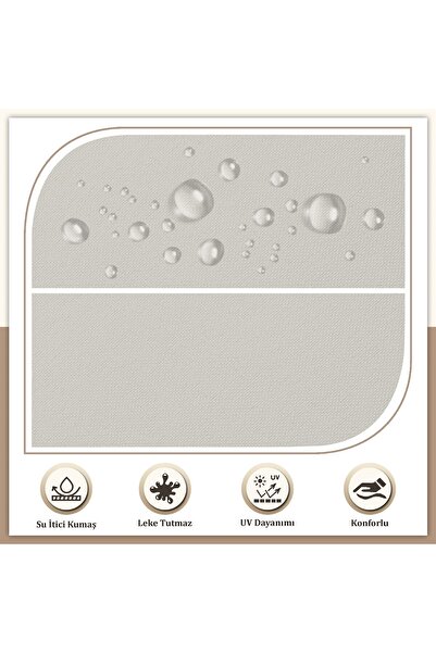 Evim Canvas 4'lü Taş Sıvı Geçirmez Leke Tutmaz Fermuarlı Bağcıklı Sandalye Minderi 40 x 40 cm