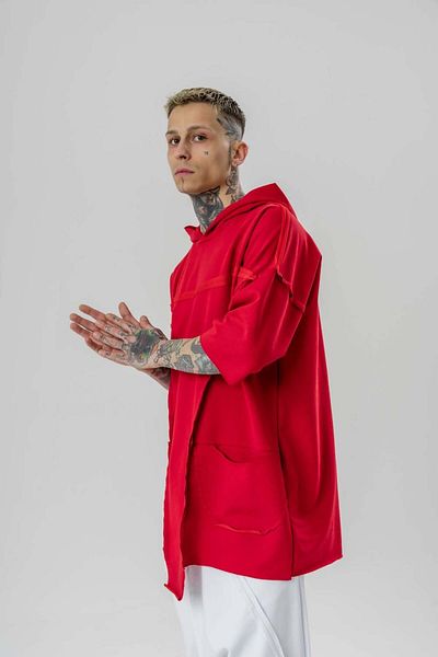 go gang own Elevated Asymmetrical Oversize Hooded T-Shirt