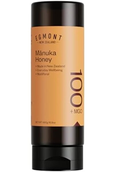 EGMONT عسل مانوكا الخام متعدد الأزهار 100+ MGO، 480 جرام (عبوة ضغط)