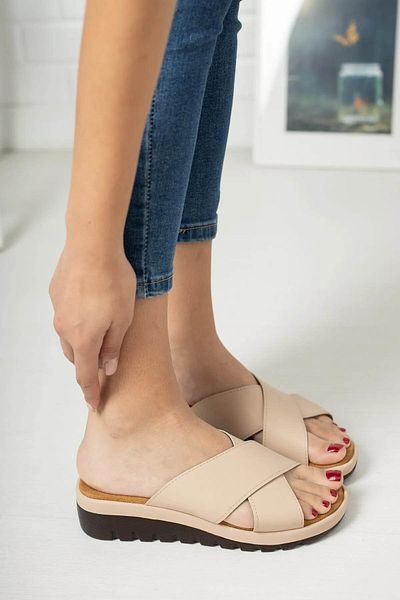 trender Beige Women's Slippers 104