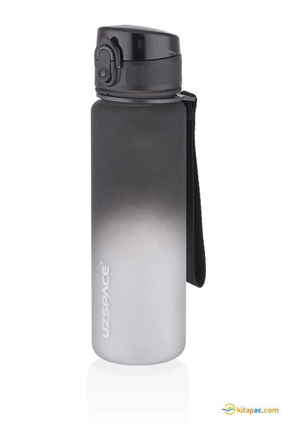 Uzspace Black and White Softtouch Ff Collection 500ml Tritan Water Bottle - Motivation Bottle 3026