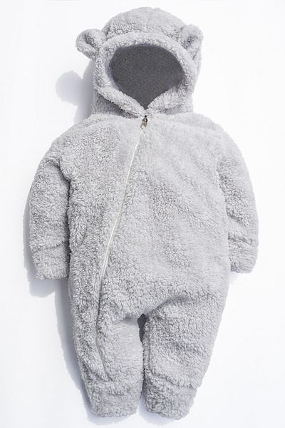 nurbeli X Silk Atlas Girl Boy Baby and Child Zippered Plush Teddy Bear Jumpsuit