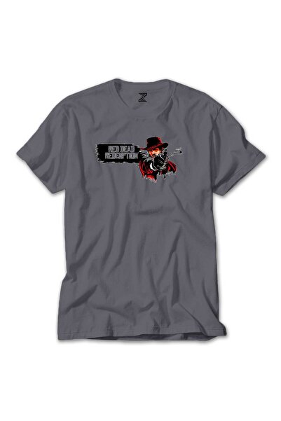 CrowsGate Tricou colorat cu afiș Red Dead Redemption 2, culoare gri, mărimea M