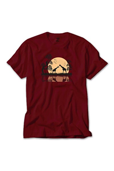 GANN انعكاسات الزرافات السوداء تي شيرت أحمر