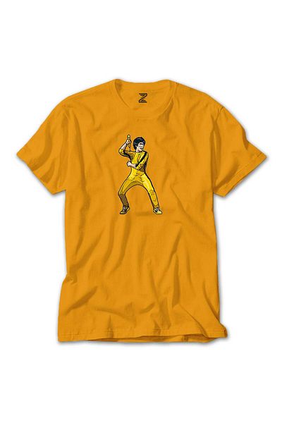 WAKHA Bruce Lee Face for Fight Yellow T-Shirt