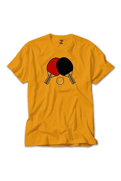 WAKHA Rachete de tenis de masă, tricou colorat, culoare galbenă, mărimea 2XL