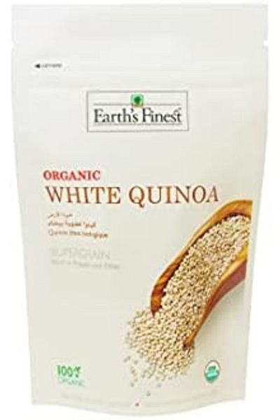 Earth s Finest Earth's Finest Organic White Quinoa - 340g | 100% Raw & High in Fiber | Gluten-Free, Wholegrain, Veg