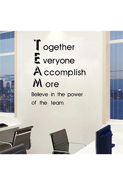 Today Idea Office Teamwork Motivational Vinyl Wall Decals - 'Believe in The Power of The Team'