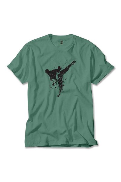 WAKHA World Karete Fighter Green T-shirt