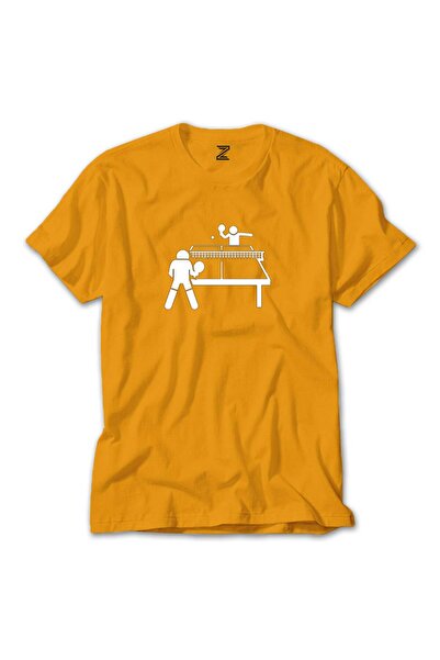 CrowsGate Tricou rotund colorat Ping Pong Tenis de masă, culoare galbenă, măr...