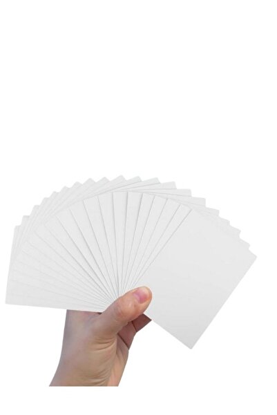 aysecaliskandesigner Boş Beyaz Kelime Kartları Etiket - 8x5 cm 25 Adet düz Ke...