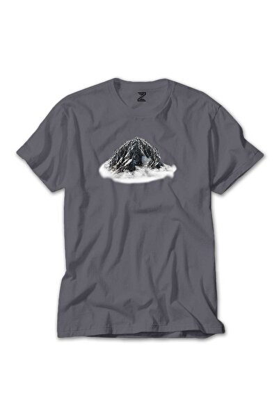CrowsGate Snow Mountain Landscape Color T-Shirt Gray Color Size 4XL