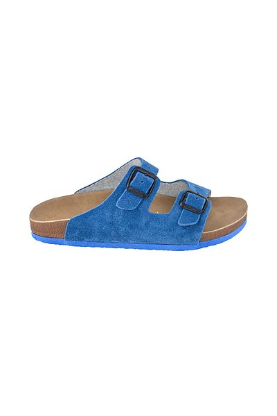 Moosefield Genuine Leather Unisex Blue Suede Slippers