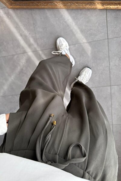 My Blog Khaki színű elasztikus derékú redős nadrág - 51111