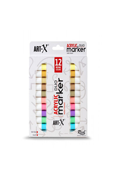 Ümraniye Hobi Sanat Rich Art-X Acrylic Duo Marker PALE SERİSİ 12 Renk-19318