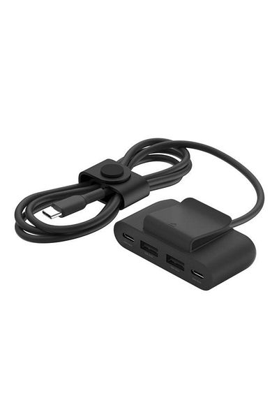 Belkin HUB USB Belkin, USB-C, 2x USB-C/2x iesiri USB-A, 2 m, Negru