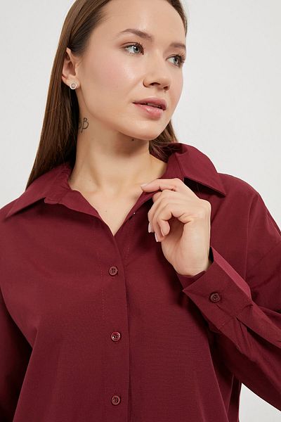 Arma Life Cămașă de vară de bază cu mânecă lungă pentru femei, roșu Claret