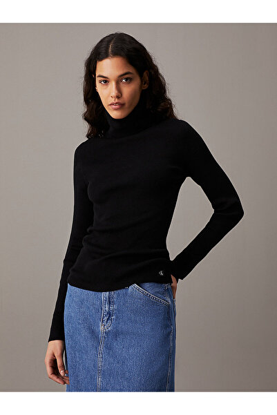 Calvin Klein WOVEN LABEL ROLL NECK SWEATER