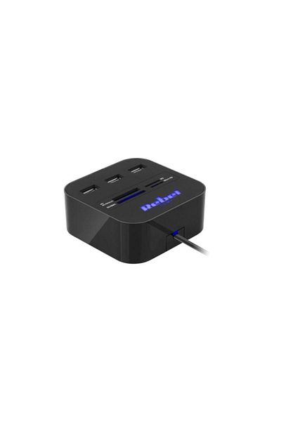 Rebel Rebel 3-Port USB 2.0 Hub with MS/SD/M2/MicroSD Card Reader