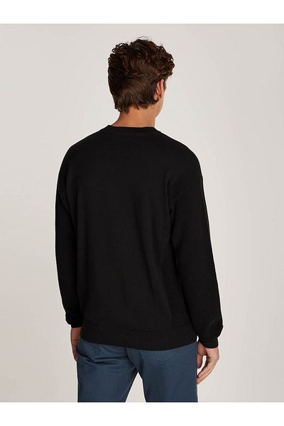Calvin Klein Men's Black Pullover Sweater - Transitional Cotton, Stylish Design J30J 325671