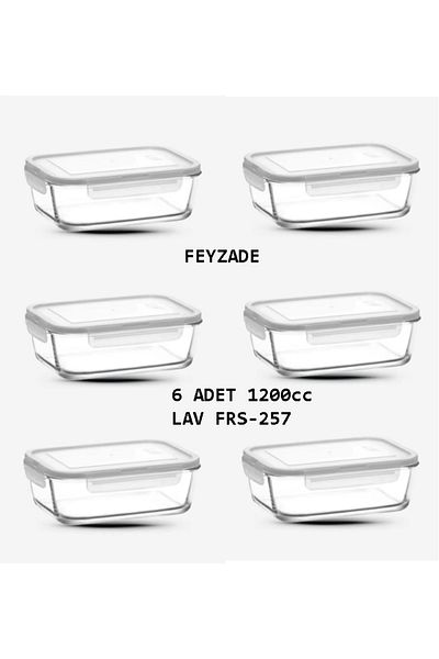 LAV Fresco Lockable Storage Container Set 1200Cc Rectangular White Lid (Frs-257)