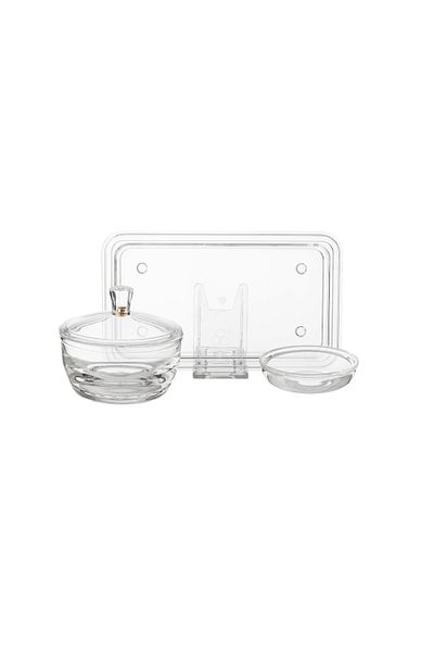 Dania Dates Set With Pits Plate And Clear Acrylic Serving Plate