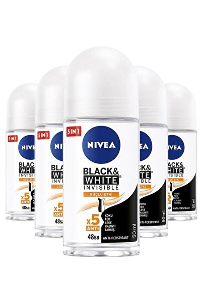 NIVEA Roll-on Kadın Black&White İpeksi Pürüzsüzlük 50ml X 5 Adet