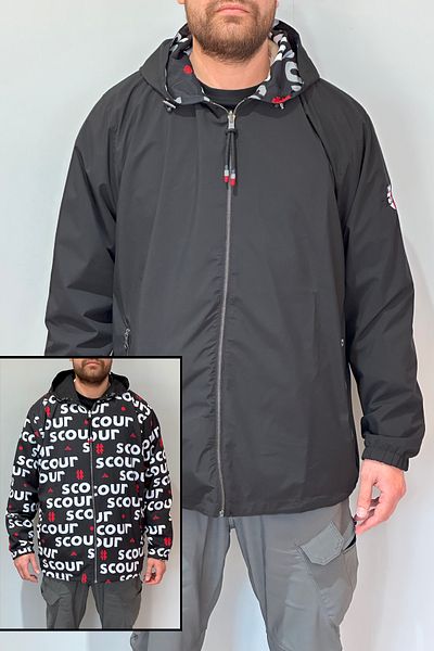 REMSA Ανδρικό αδιάβροχο διπλής όψης Battal Plus Size 24726 Μαύρο